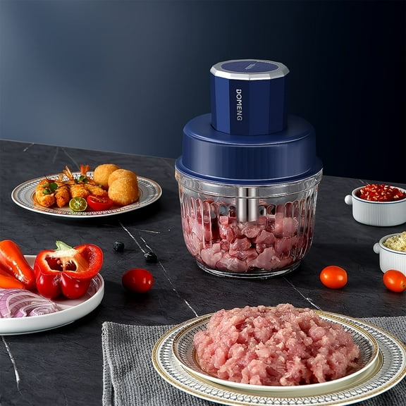 Unbranded Electric Meat Grinder - Compact Food Processor, Mince Meat and Vegetables Sharp Blades, Easy Clean, Space-Saving Dumplings, Meatballs(blue)