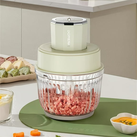 DM-J008-Meat Grinder, Household Electric Small Food Processor, Minced Meat, Minced Vegetable Filling(green)