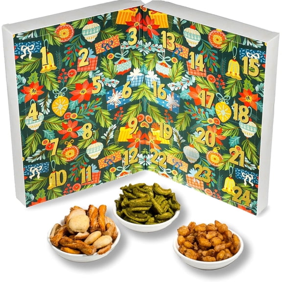 Advent Calendar 2025 Limited Edition Christmas Gift Box with 24 Gourmet Snacks A 24 Day Holiday Countdown for Making Lasting Memories, For Adults, Women, Men, Kids