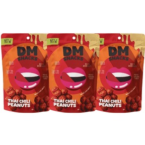 DM Snacks Thai Chili Peanuts - 1.5 lbs - 3 Bags of Hot and Spicy Nuts