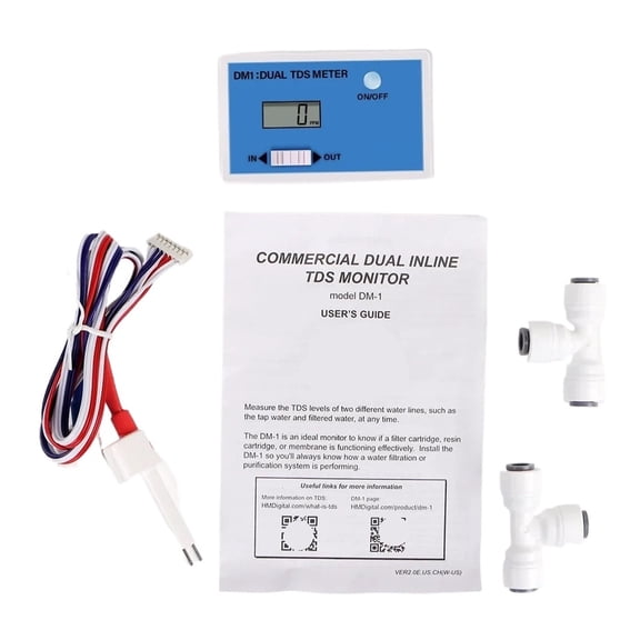 DM1/DM2 TDS/EC Water Quality Tester Dual TDS/EC Meter LCD Display Dual Probe Drinking Water Pool Aquarium PH Meter Tds
