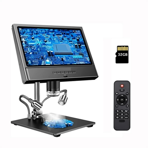DM12 10 inch Digital Microsocope 1300X Soldering Microscope With Metal Stand Base LED 12MP 1080P Video Camera Microscope