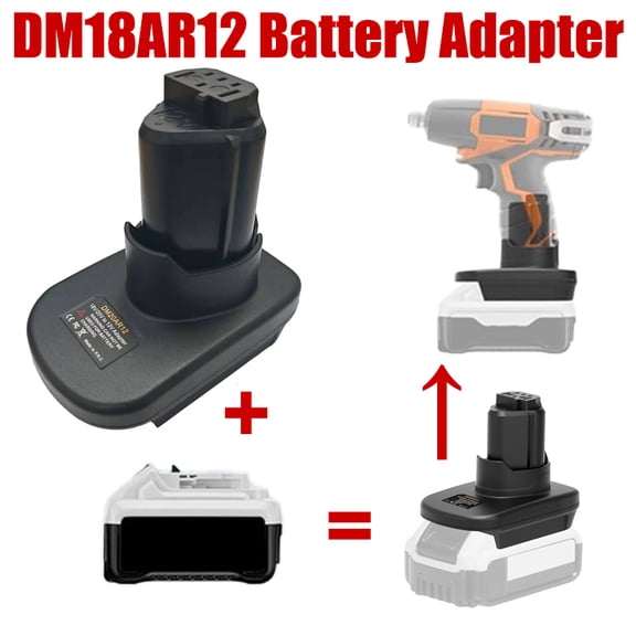 DM18AR12 Battery Adapter for De*walt/Mil*wau*kee 18V 20V Lithium Batteries Convert To Use for Ridgid 12V Li-ion Cordless Power Tools