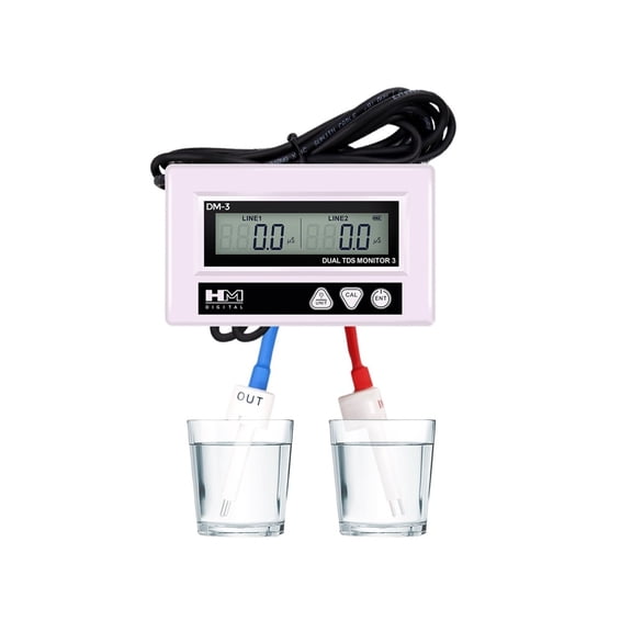 DM3 Online Dual TDS EC Meter TDS EC Water Quality Tester HD LCD Display Dual Probe Drinking Water Pool Aquarium PH Meter