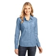 thumbnail image 1 of DM4800 Ladies Long Sleeve Washed Woven Shirt, Light Blue - Large, 1 of 1