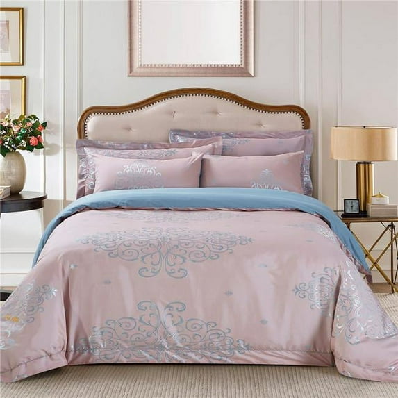 Dolce Mela DM504Q Bedding - Ancona, Luxury Jacquard Queen Duvet Cover Set