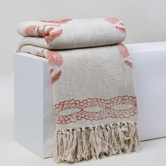 DMAASA Hand Block Print Handloom Floral 50x70" Sofa Throw Blanket for Couch All Seasons