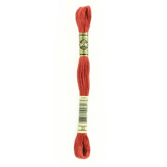 DMC - 22 -- Red Ruby -- Six-Strand Embroidery Floss Skein