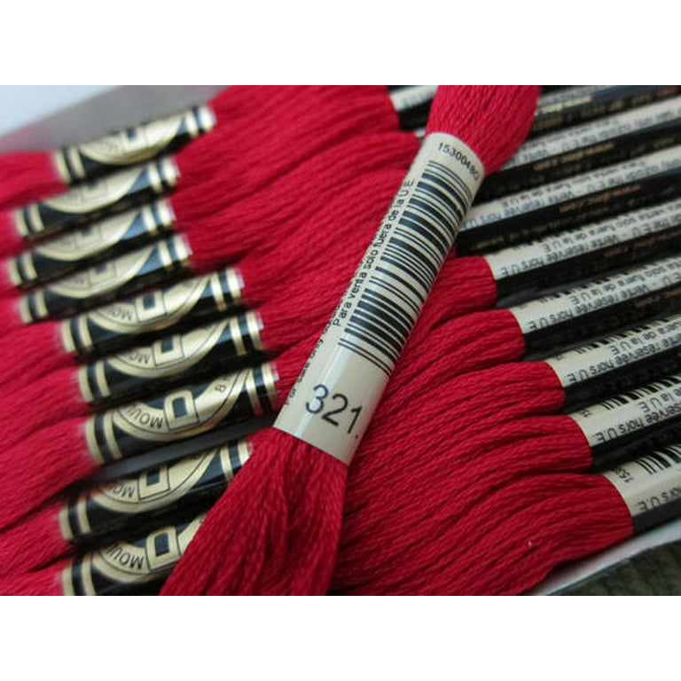 DMC 6 Strand Embroidery Floss Cotton Thread Bulk 606 Bright Orange Red