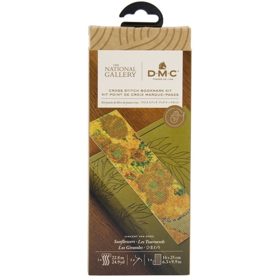 DMC Advanced Bookmark Cross Stitch Kit-Sunflowers By Van Gogh