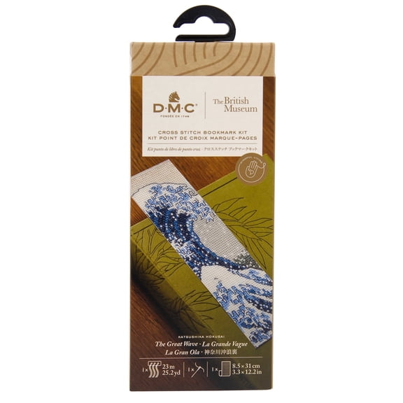 DMC Advanced Bookmark Cross Stitch Kit-The Great Wave by Katsushika Hokusai