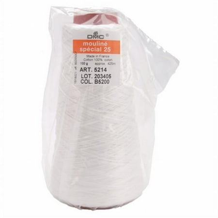 DMC: Cone Floss 5214-B5200 DMC Six Strand Embroidery Cotton 100 Gram Cone-Snow White