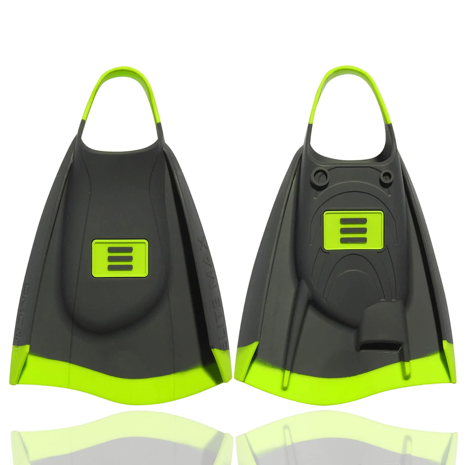 DMC Elite Max Fins for Bodyboarding and Swimming (Charcoal/Flouro, XLarge)