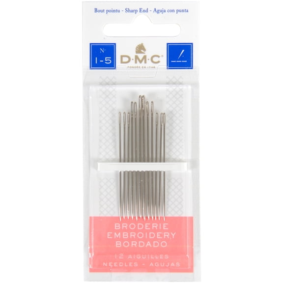 DMC Embroidery Hand Needles Size5 Hand-Sewing Needles (12 Piece)