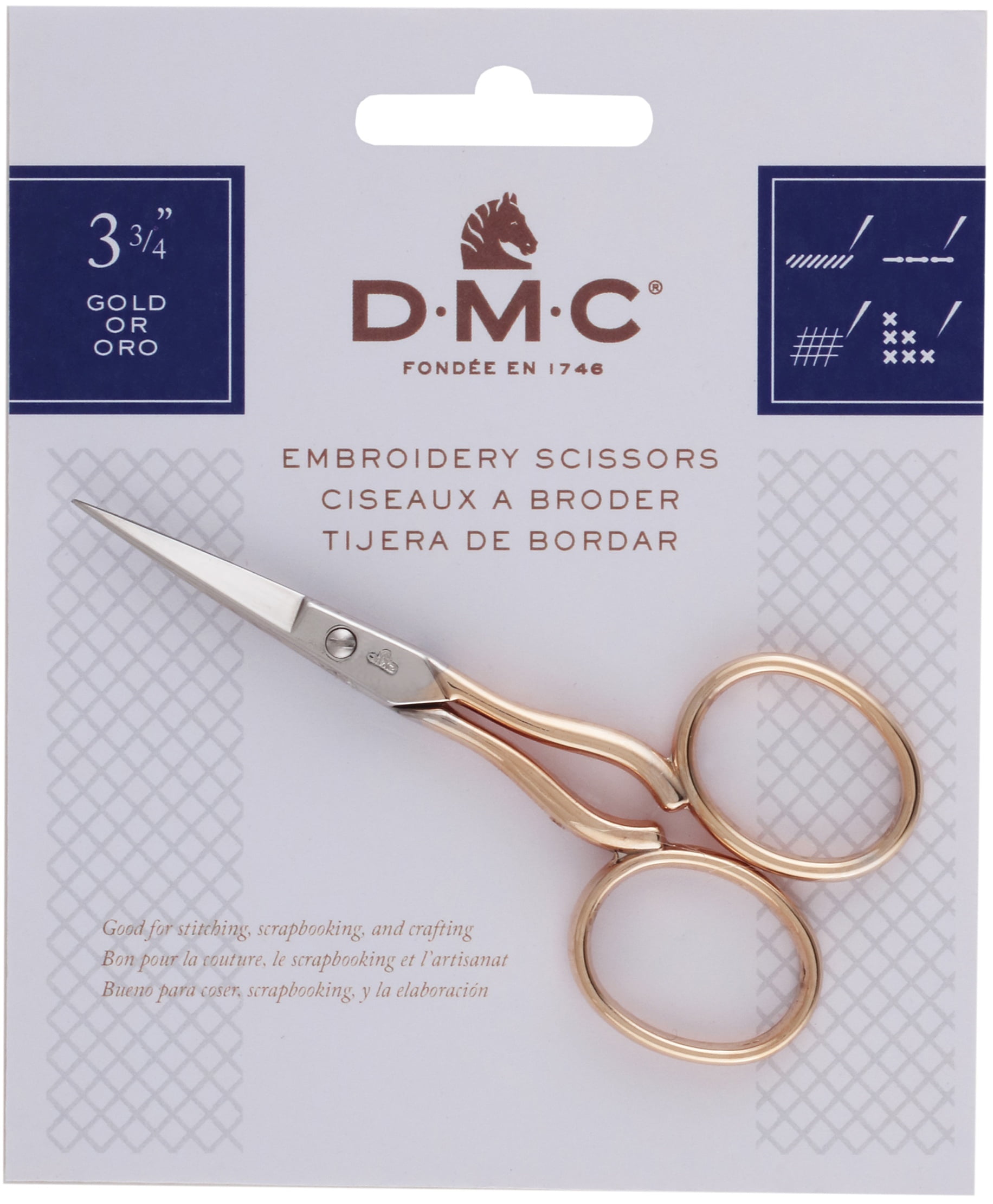 DOLLFUS-MIEG & COMPAGNIE DMC Embroidery Scissors, 3.75", Gold Plated