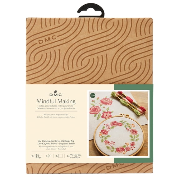 DMC Mindful Making Crossstitch Duo Kit-Tranquil Rose