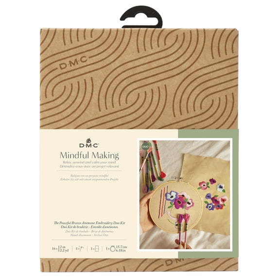 DMC Mindful Making Embroidery Duo Kit - Peaceful Breeze