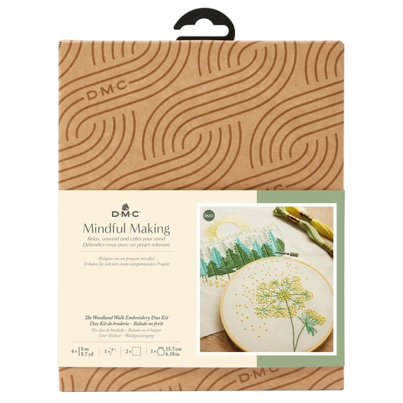 DMC Mindful Making Embroidery Duo Kit-Woodland Walk