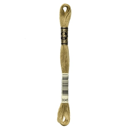 DMC Mouline 117-3045 Six-Strand Embroidery Thread, Dark Yellow Beige, 8.7-Yards