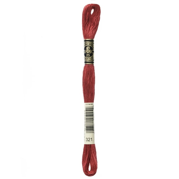 DMC Mouline 117-321 Six-Strand Embroidery Thread, Red, 8.7-Yards