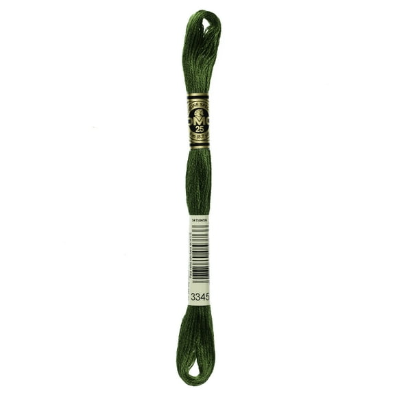 DMC Mouline 117-3345 Six-Strand Embroidery Thread , Dark Hunter Green, 8.7-Yards