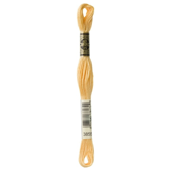 DMC Mouline 117-3855 Six-Strand Embroidery Thread, Light Autumn Gold, 8.7-Yards