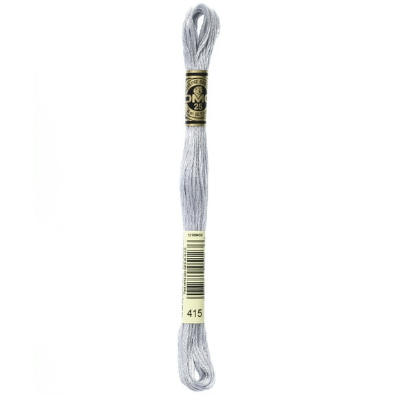 DMC Mouline 117-415 Six-Strand Embroidery Thread, Pearl Gray, 8.7-Yards