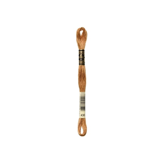 DMC Mouline 117-436 Six-Strand Embroidery Thread, Tan, 8.7-Yards