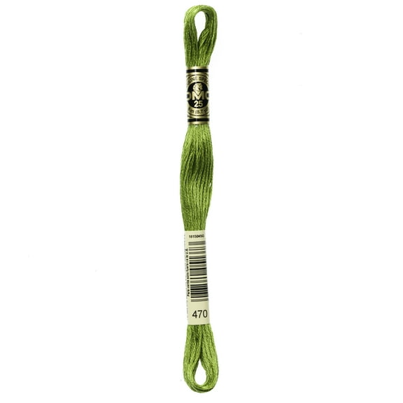 DMC Mouline 117-470 Six-Strand Embroidery Thread, Light Avocado Green, 8.7-Yards