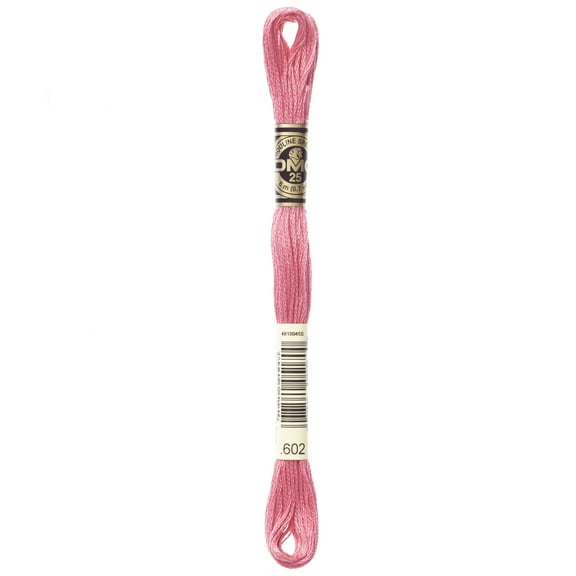 DMC Mouline 117-602 Six-Strand Embroidery Thread, Medium Cranberry, 8.7-Yards