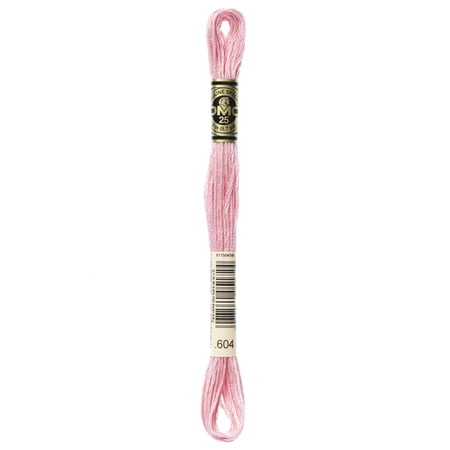 DMC Mouline 117-604 Six-Strand Embroidery Thread, Light Cranberry, 8.7-Yards