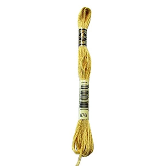 DMC Mouline 117-676 Six-Strand Embroidery Thread, Light Old Gold, 8.7-Yards
