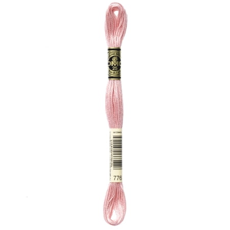 DMC Mouline 117-776 Six-Strand Embroidery Thread, Medium Pink, 8.7-Yards