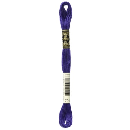 DMC Mouline 117-791 Six-Strand Embroidery Thread, Very Dark Cornflower Blue, 8.7-Yards