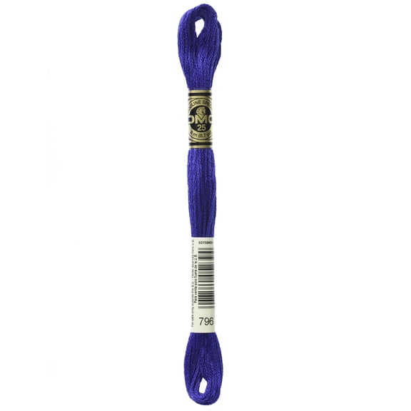 DMC Mouline 117-796 Six-Strand Embroidery Thread, Dark Royal, 8.7-Yards