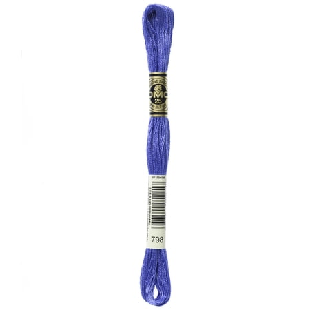 DMC Mouline 117-798 Six-Strand Embroidery Thread, Dark Delft Blue, 8.7-Yards