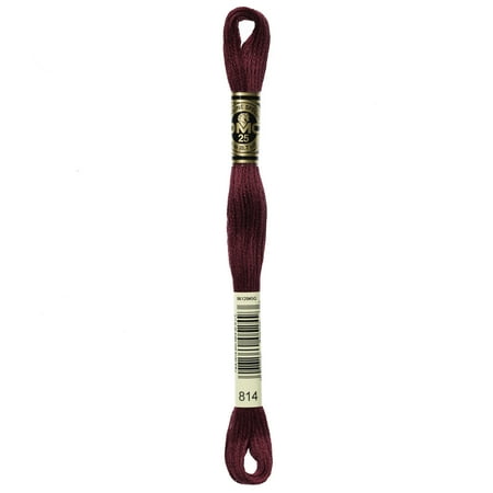 DMC Mouline 117-814 Six-Strand Embroidery Thread, Dark Garnet, 8.7-Yards