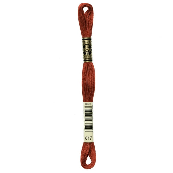 DMC Mouline 117-817 Six-Strand Embroidery Thread, Very Dark Coral Red, 8.7-Yards