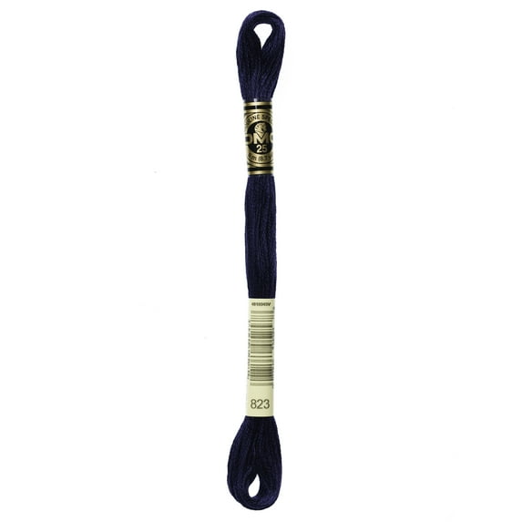 DMC Mouline 117-823 Six-Strand Embroidery Thread, Dark Navy Blue, 8.7-Yards