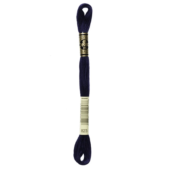 DMC Mouline 117-823 Six-Strand Embroidery Thread, Dark Navy Blue, 8.7-Yards