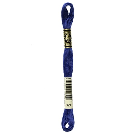 DMC Mouline 117-824 Six-Strand Embroidery Thread, Very Dark Blue, 8.7-Yards