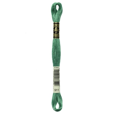 DMC Mouline 117-911 Six-Strand Embroidery Thread, Medium Emerald Green, 8.7-Yards