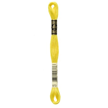 DMC Mouline 117-973 Six-Strand Embroidery Thread, Bright Canary, 8.7-Yards