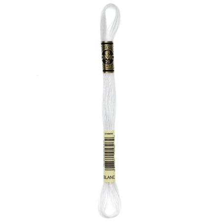 DMC Mouline 117-BLANC Six-Strand Embroidery Thread, White, 8.7-Yards