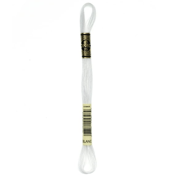 DMC Mouline 117-BLANC Six-Strand Embroidery Thread, White, 8.7-Yards