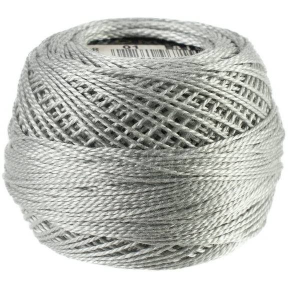 DMC Pearl Cotton Ball Size 8 87yd-White Tin