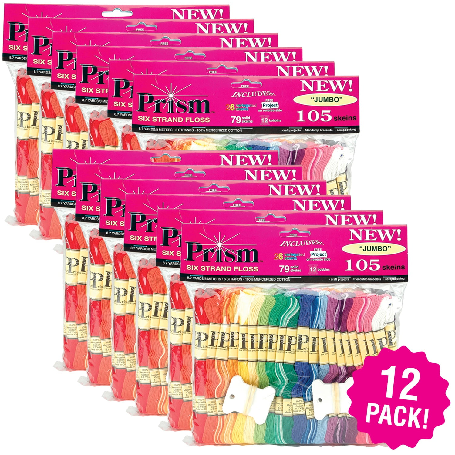 DMC Prism Craft Thread Jumbo Pack, Multicolor, 105-Pack