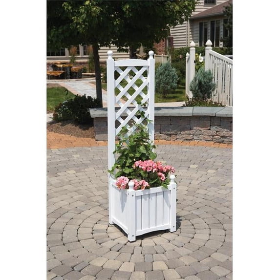 DMC Products 70406 16 Inch Lexington Trellis Planter - White