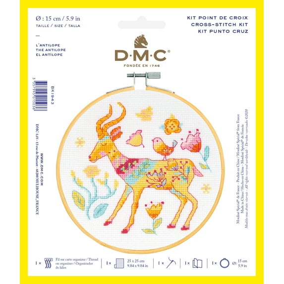 DMC Stitch Kit 6" Diameter-Antelope (14 Count)