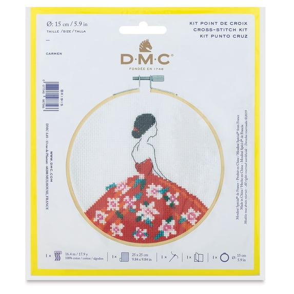 DMC Stitch Kit 6" Diameter-Carmen (14 Count)